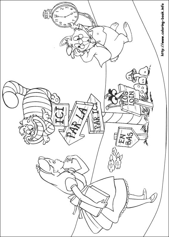 Alice in Wonderland coloring picture